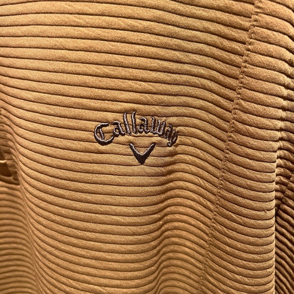 Callaway Camel Ribbed Crew with Embroidered Logo